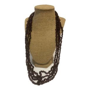 4- 30” Red Garnet Chips Healing Necklace slip over layer Boho Layering Energize